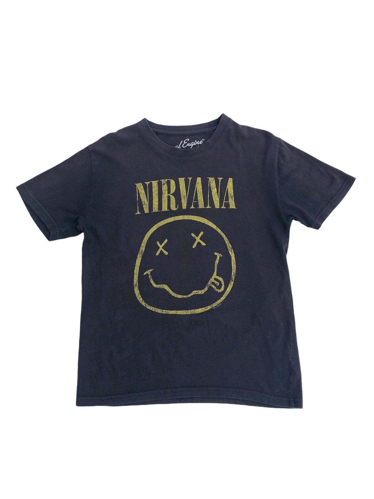 image of Good Music Merchandise x Nirvana Smiley Tee in Black, Men's (Size Small)