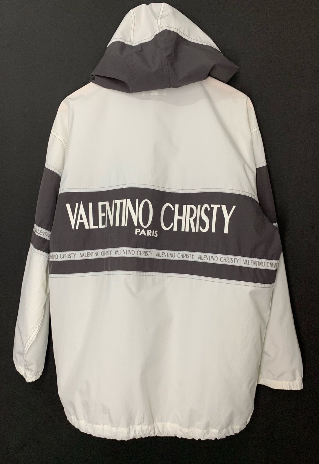 image of Valentino Christy Paris Light Hoodie Zipper Jacket in White, Men's (Size Large)