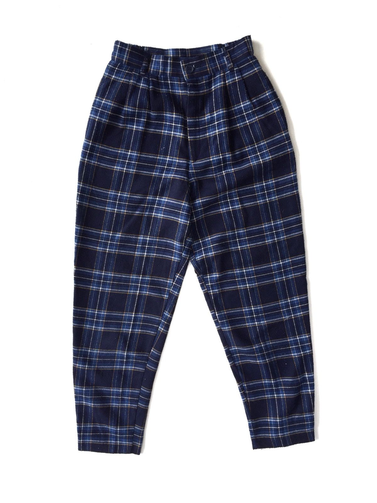 image of Vintage Japanese Checkered Plaid Trousers Pants, Men's (Size 26)