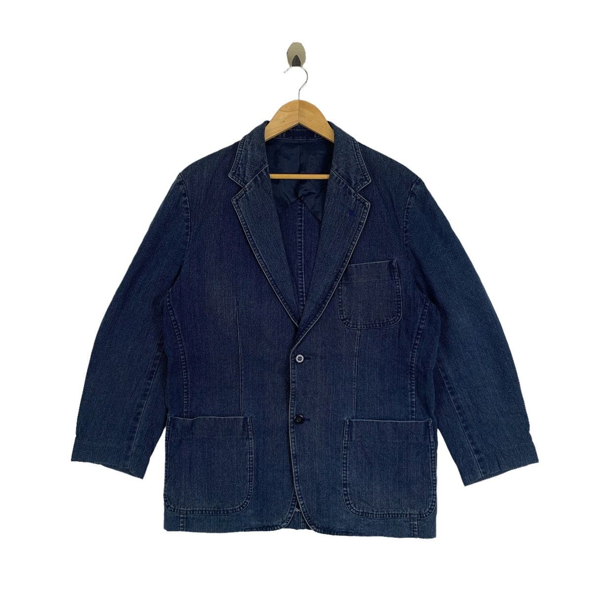 Indigo × Japanese Brand BLEU NIMES Japanese Brand Indigo Jeans Denim Coat Jacket Size US L / EU 52-54 / 3 - 1 Thumbnail