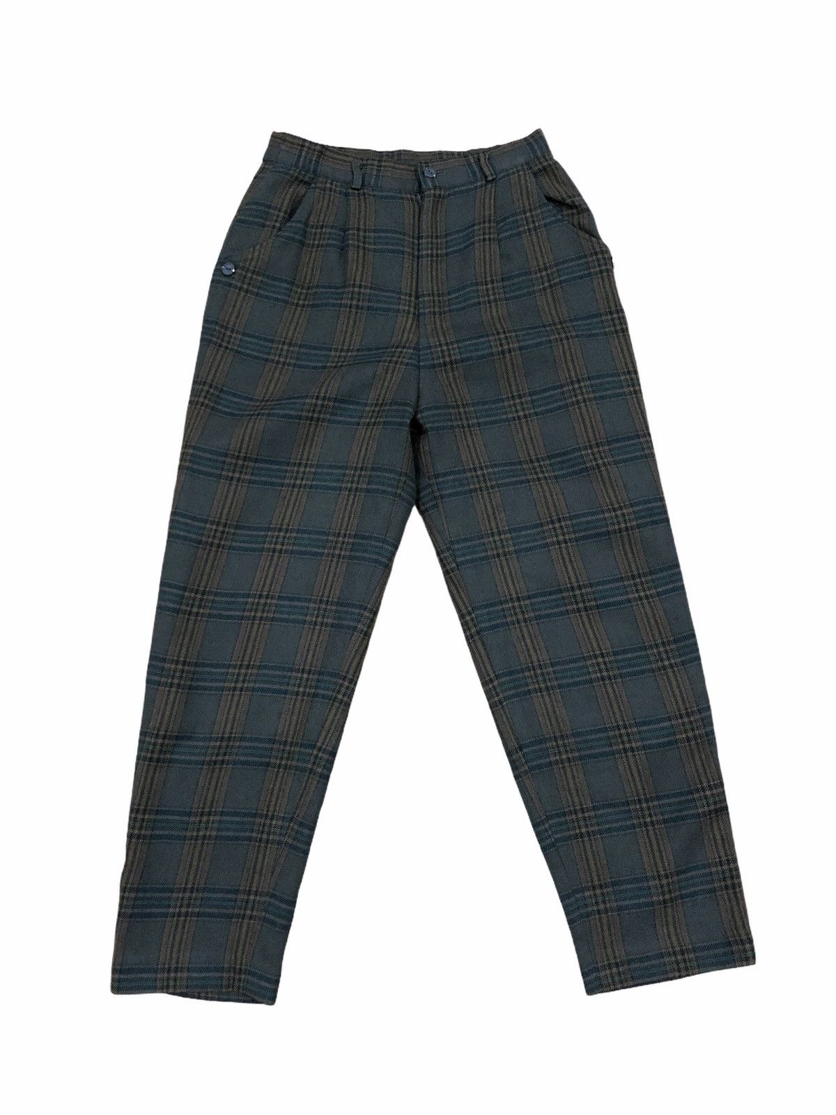 image of Vintage Checkered Wool High Waist Pants, Men's (Size 26)