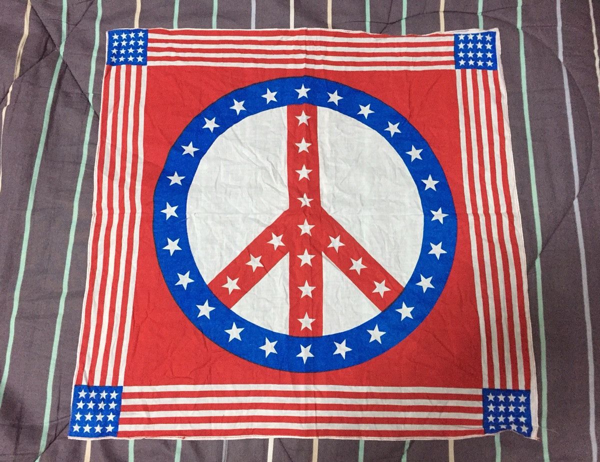 Vintage Vintage American Flag “Peace No War” hippies psychedelic Size ONE SIZE - 2 Thumbnail