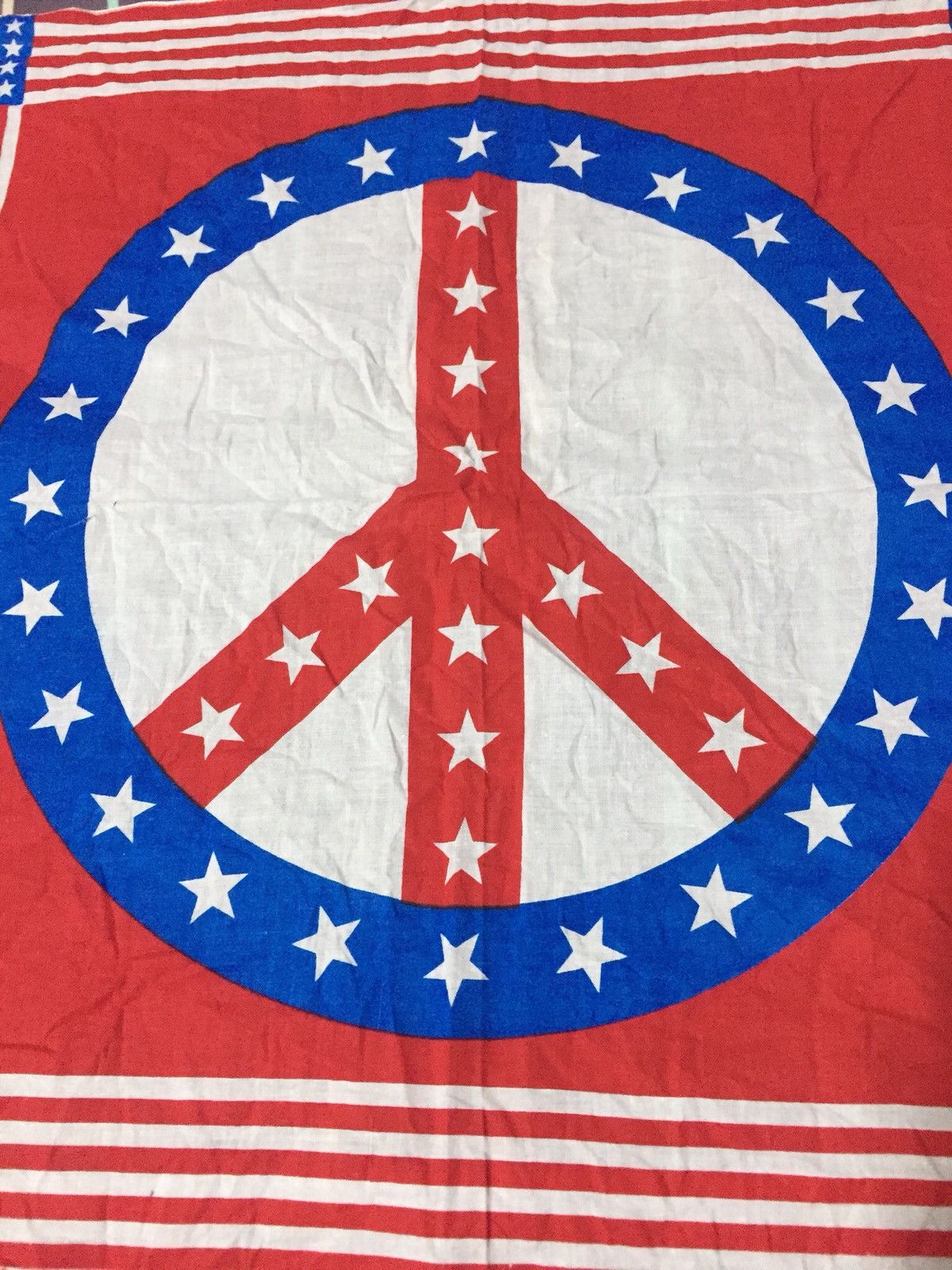 Vintage Vintage American Flag “Peace No War” hippies psychedelic Size ONE SIZE - 3 Thumbnail