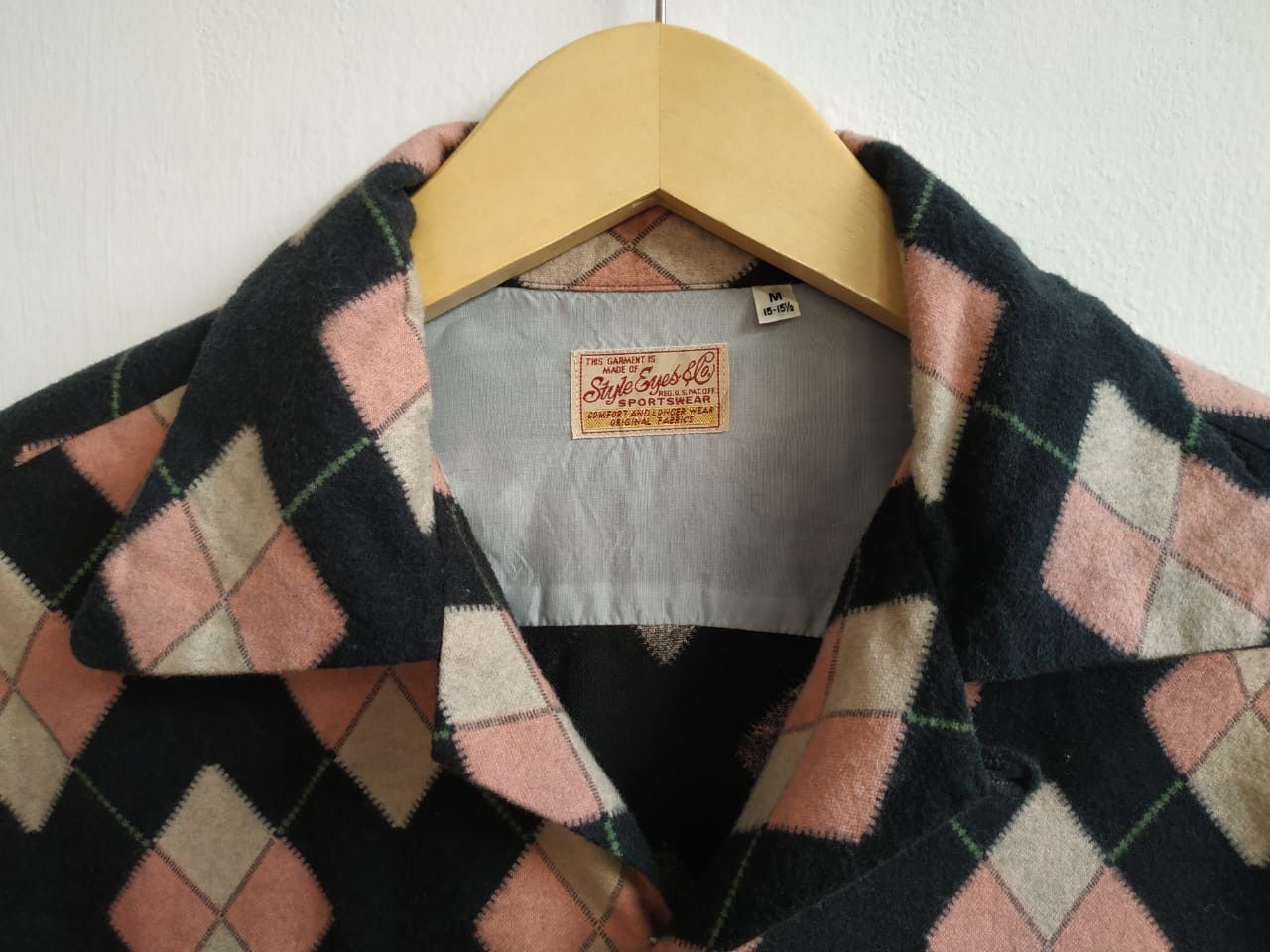 Sugar Cane Fit S to M, Style Eyes Sugarcane Rockability Argyle Shirt Size US S / EU 44-46 / 1 - 12 Thumbnail
