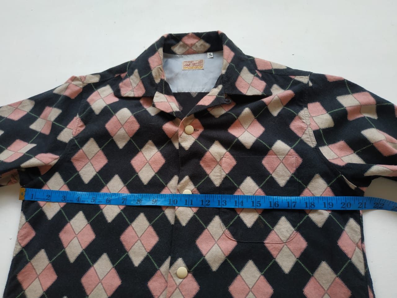 Sugar Cane Fit S to M, Style Eyes Sugarcane Rockability Argyle Shirt Size US S / EU 44-46 / 1 - 18 Thumbnail