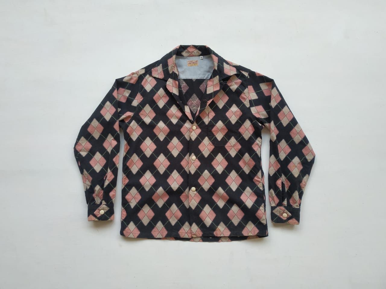 Sugar Cane Fit S to M, Style Eyes Sugarcane Rockability Argyle Shirt Size US S / EU 44-46 / 1 - 1 Thumbnail