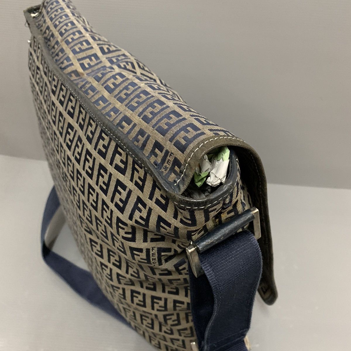 Fendi Fendi Zucchino Blue Mesengger Bag Size ONE SIZE - 8 Thumbnail