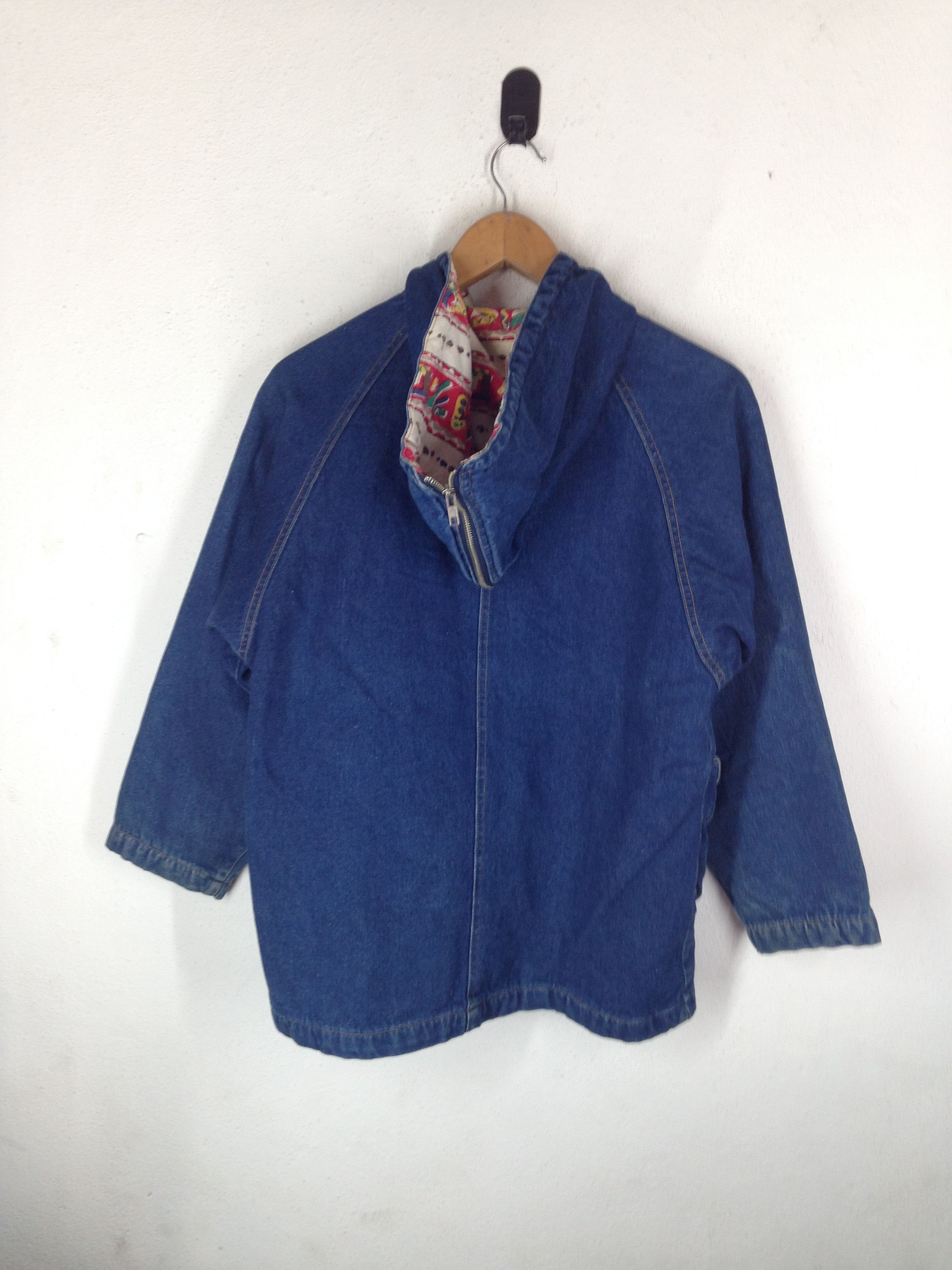 Designer × Handmade Vtg Marbolis Denim Toggle Jacket with Colorful Inner Lining Size US M / EU 48-50 / 2 - 5 Thumbnail