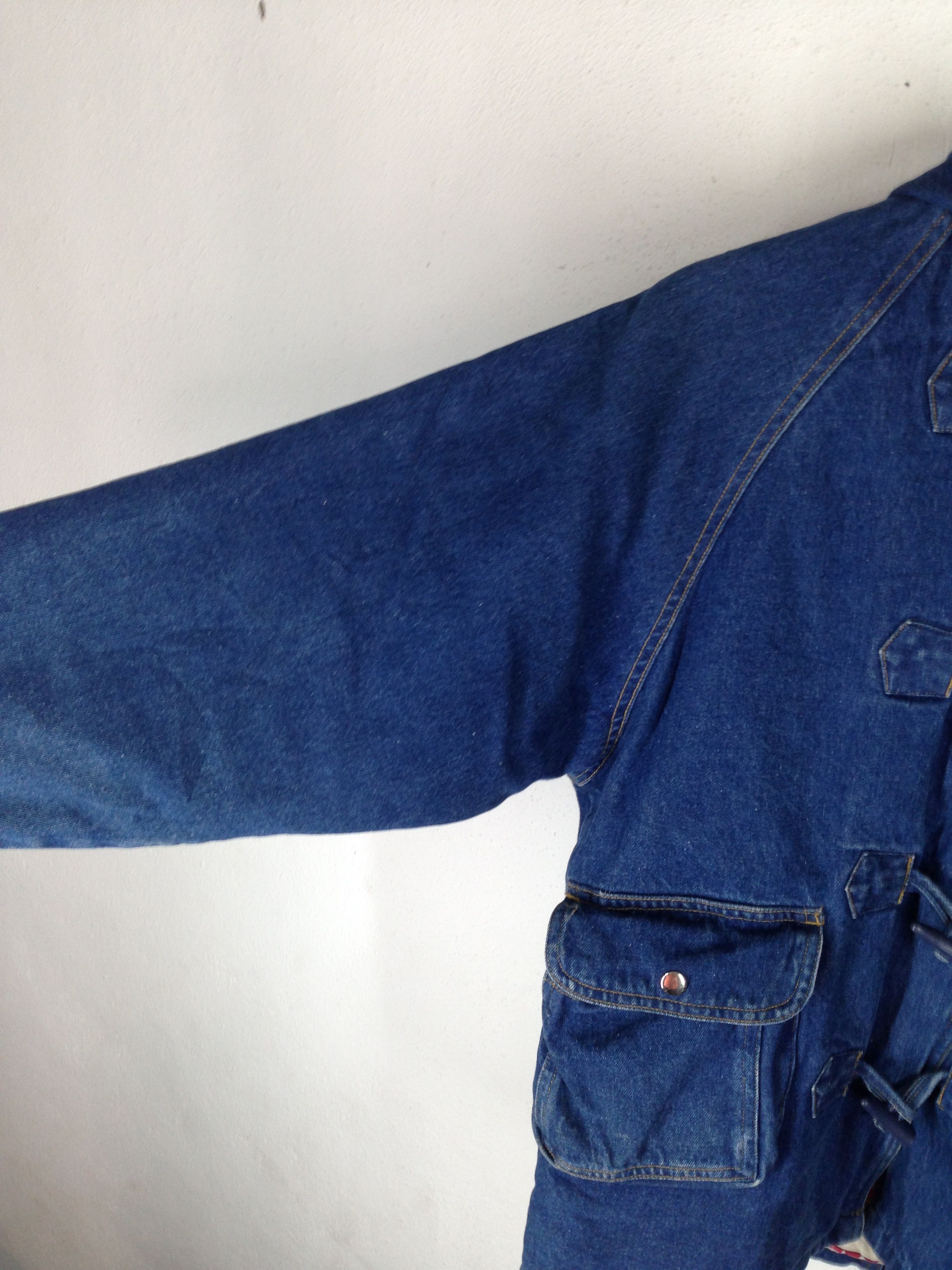 Designer × Handmade Vtg Marbolis Denim Toggle Jacket with Colorful Inner Lining Size US M / EU 48-50 / 2 - 3 Thumbnail