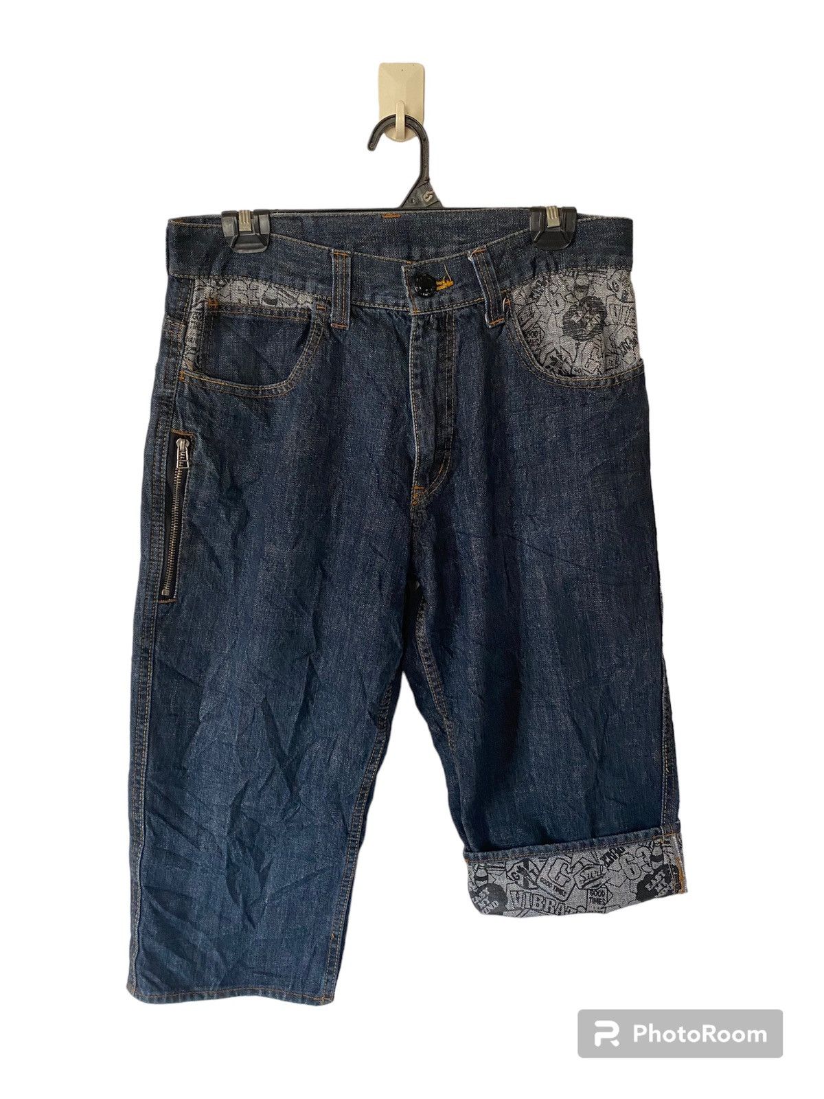Japanese Brand × Vintage Vintage Short Pants Rimaster Design Art Pocket Style Size US 31 - 1 Thumbnail