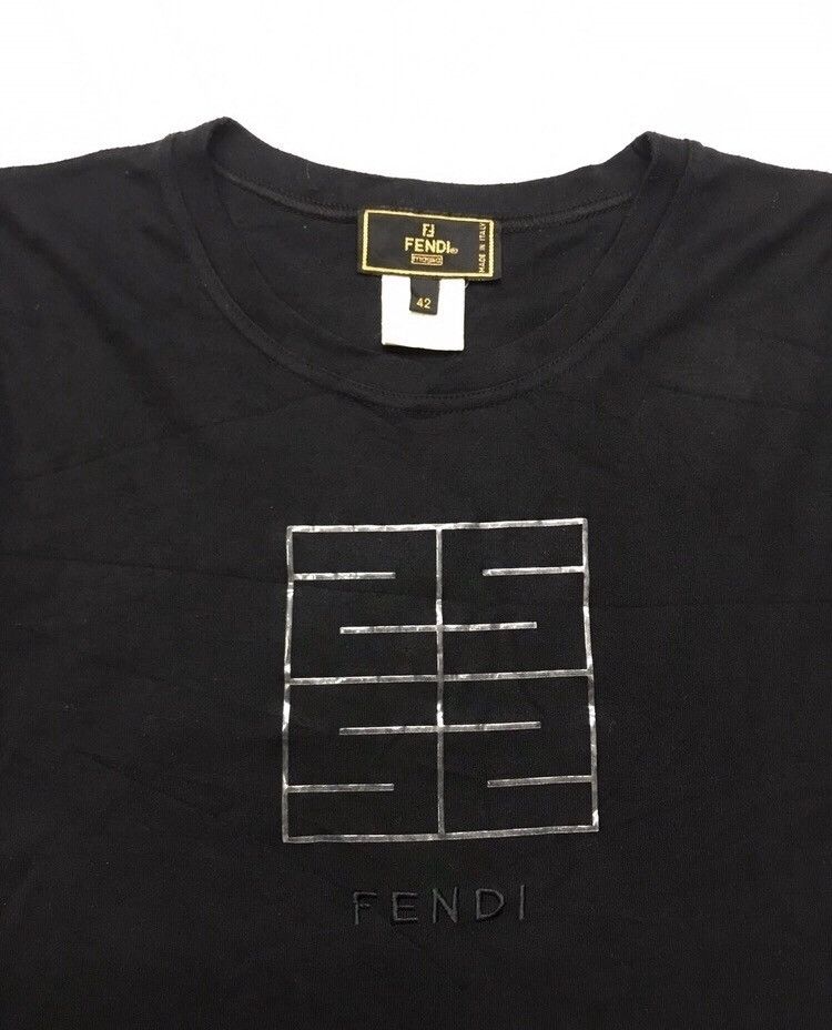 Fendi Vintage Fendi Big Logo Long Sleeve Tshirt Size US S / EU 44-46 / 1 - 3 Thumbnail