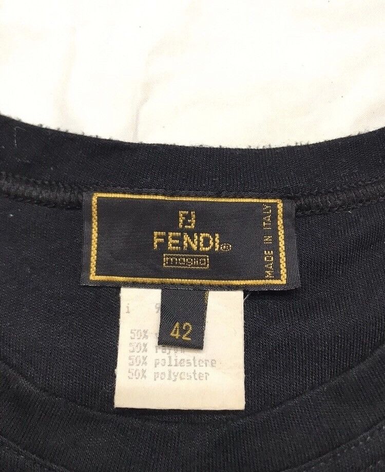 Fendi Vintage Fendi Big Logo Long Sleeve Tshirt Size US S / EU 44-46 / 1 - 4 Thumbnail