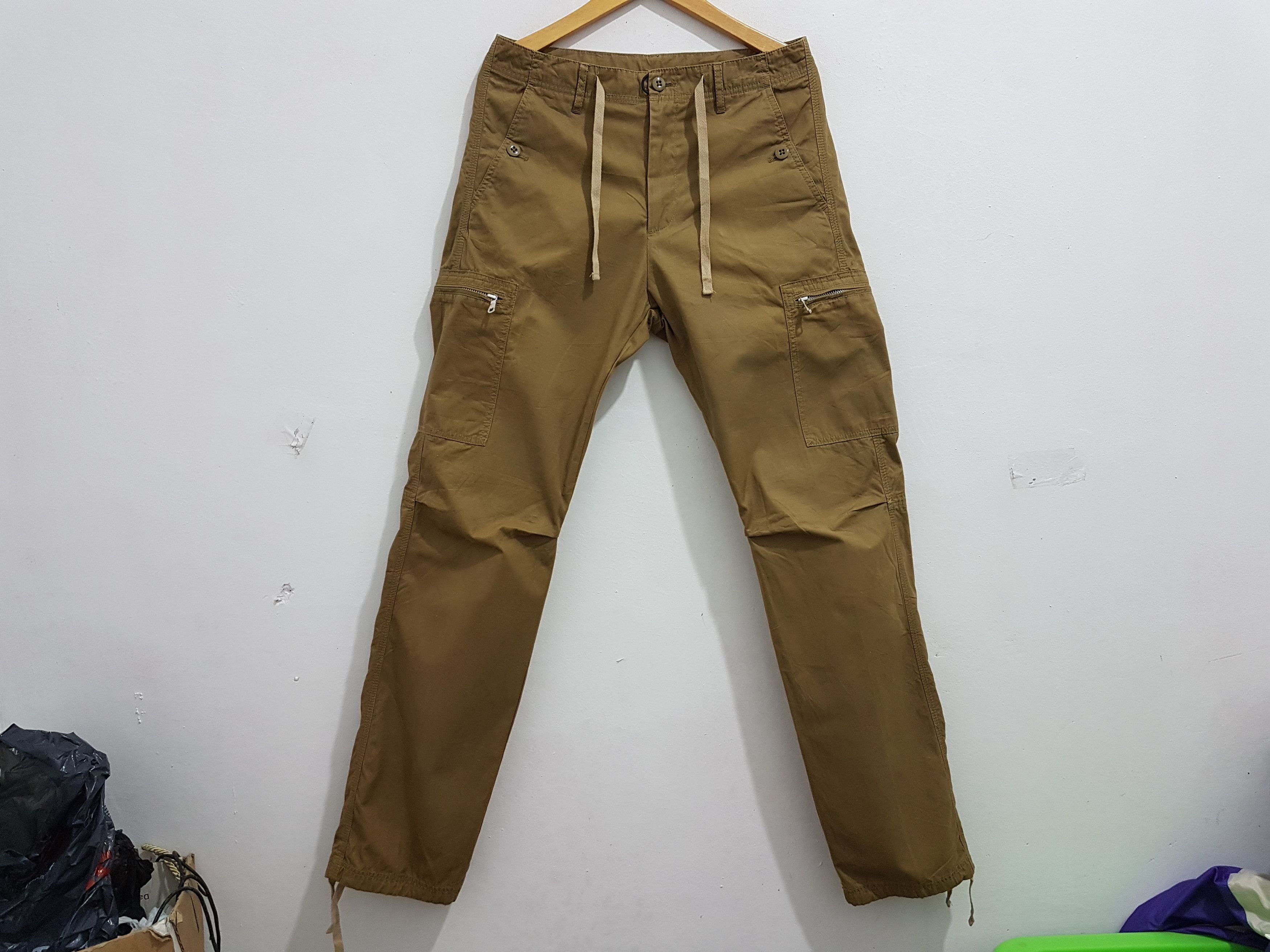 image of United Arrows Blue Label Tactica Multipocket Pants in Khaki, Men's (Size 31)