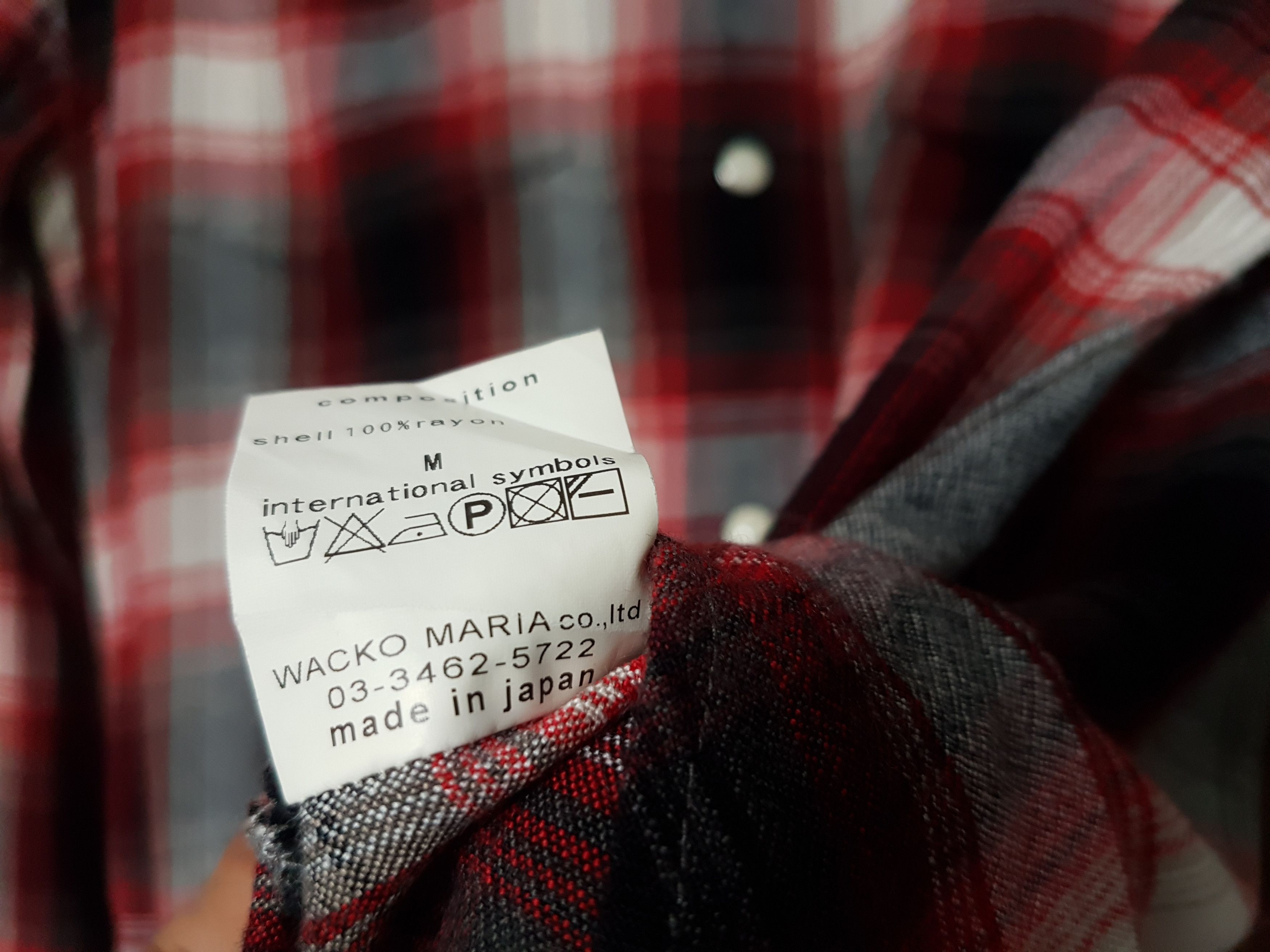 Wacko Maria Fit S to M, Wacko Maria Shadow Plaid Rayon Shirt Size US M / EU 48-50 / 2 - 4 Thumbnail