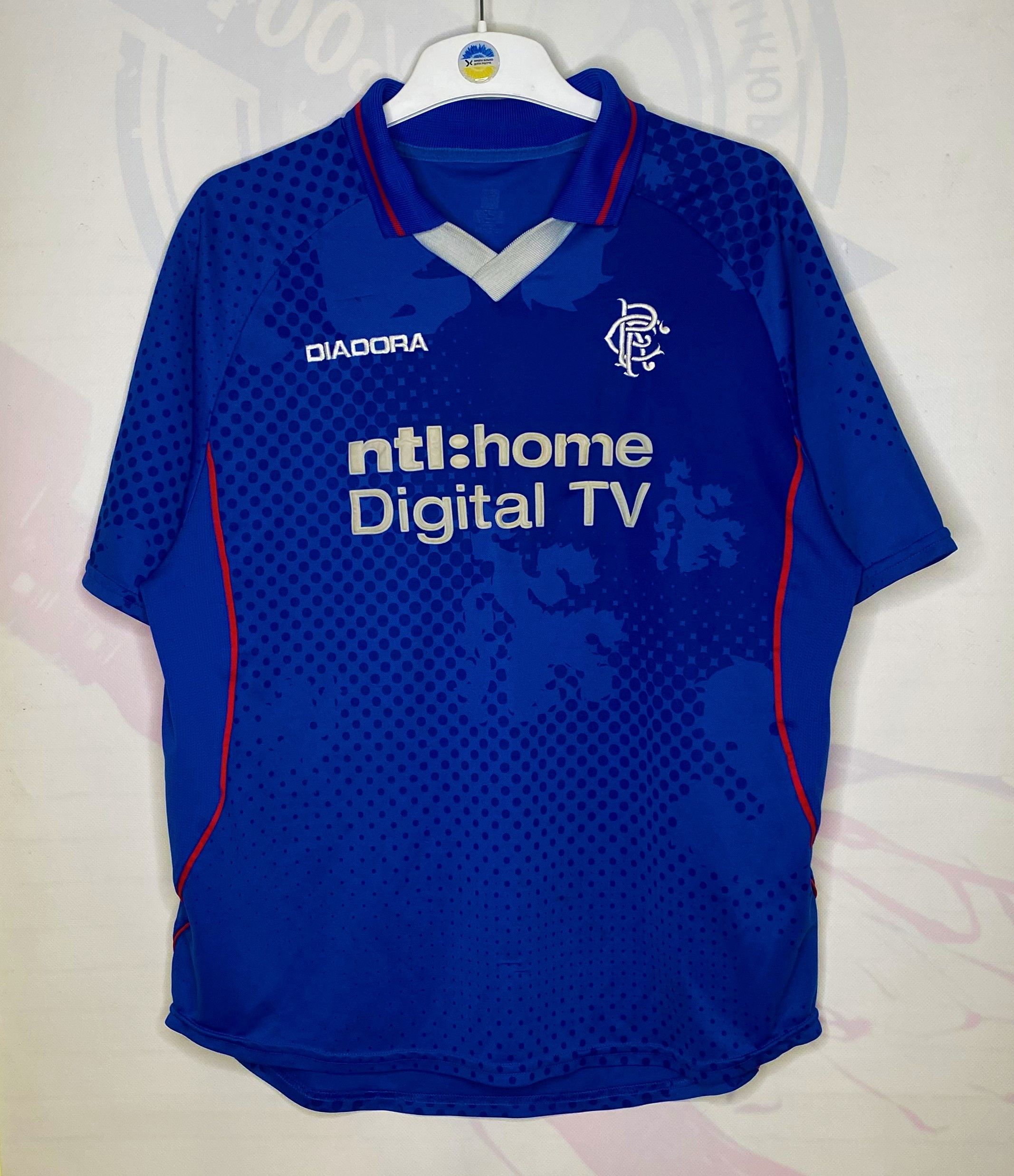 Diadora × Vintage RANGERS 2002 2003 HOME FOOTBALL SHIRT SOCCER JERSEY DIADORA Size US S / EU 44-46 / 1 - 1 Thumbnail