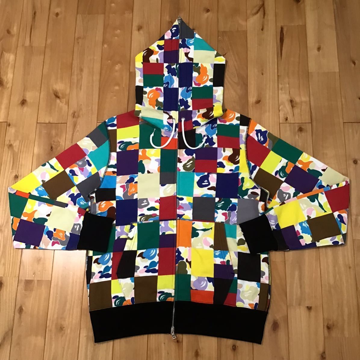 image of Bape Crazy Multi Camo Full Zip Hoodie in Mix, Men's (Size Medium)