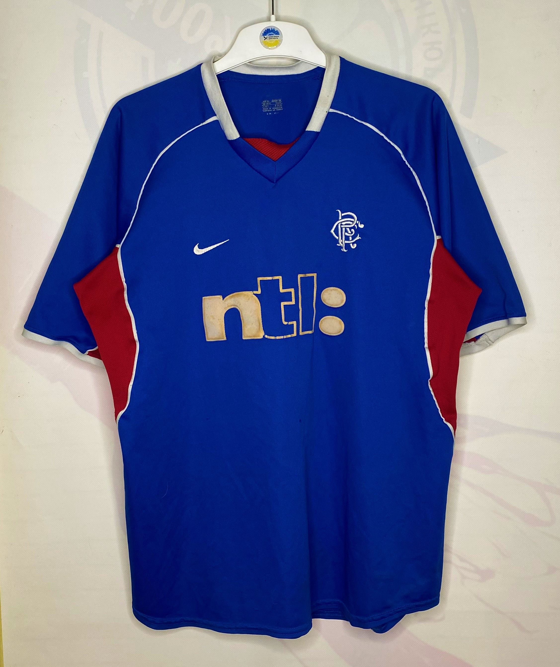 Nike #11 RANGERS 2001 2002 HOME FOOTBALL SHIRT SOCCER JERSEY NIKE Size US S / EU 44-46 / 1 - 1 Thumbnail