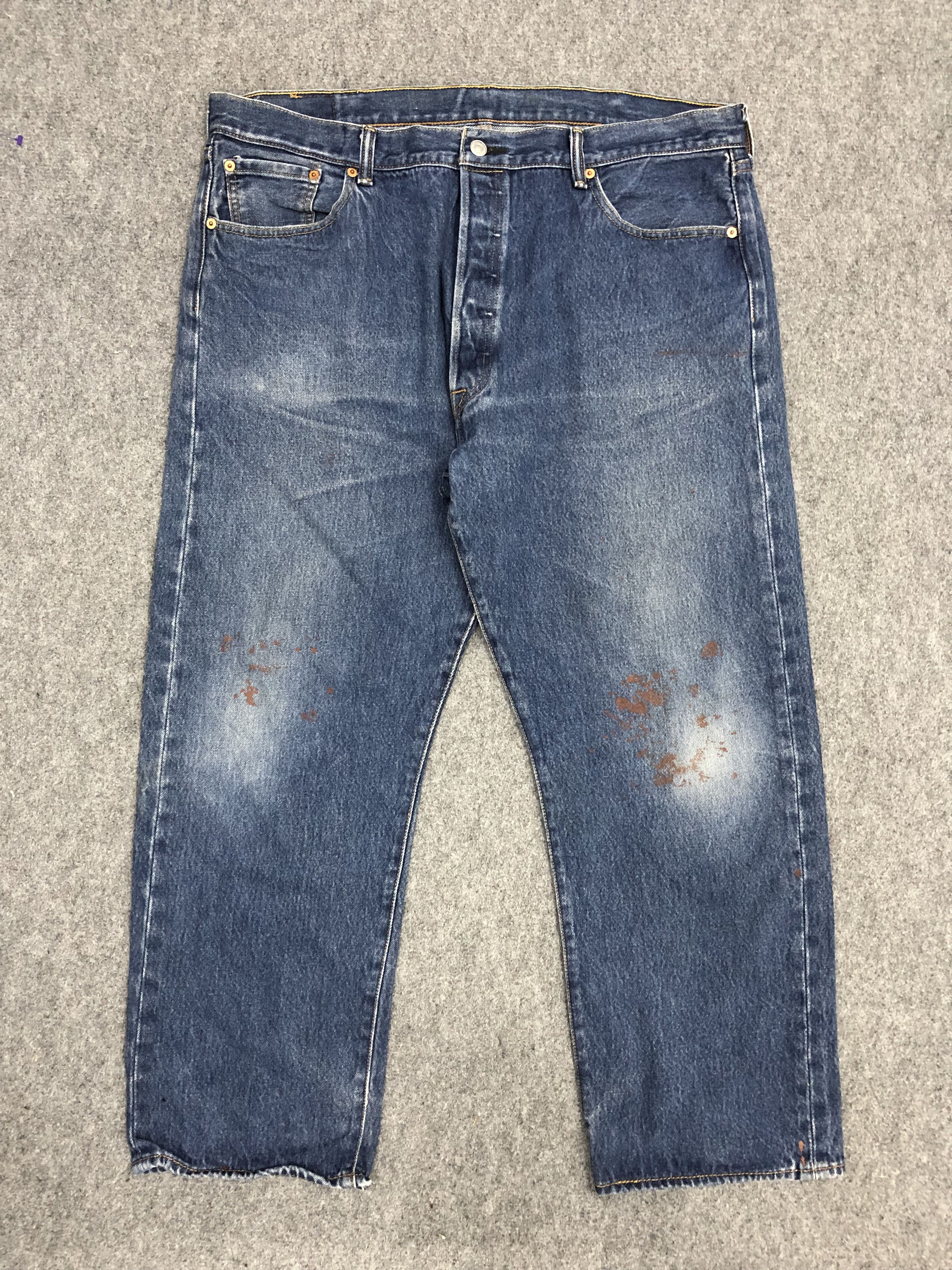 image of Levis 501 Faded Blue Jeans in Blue Denim, Men's (Size 39)