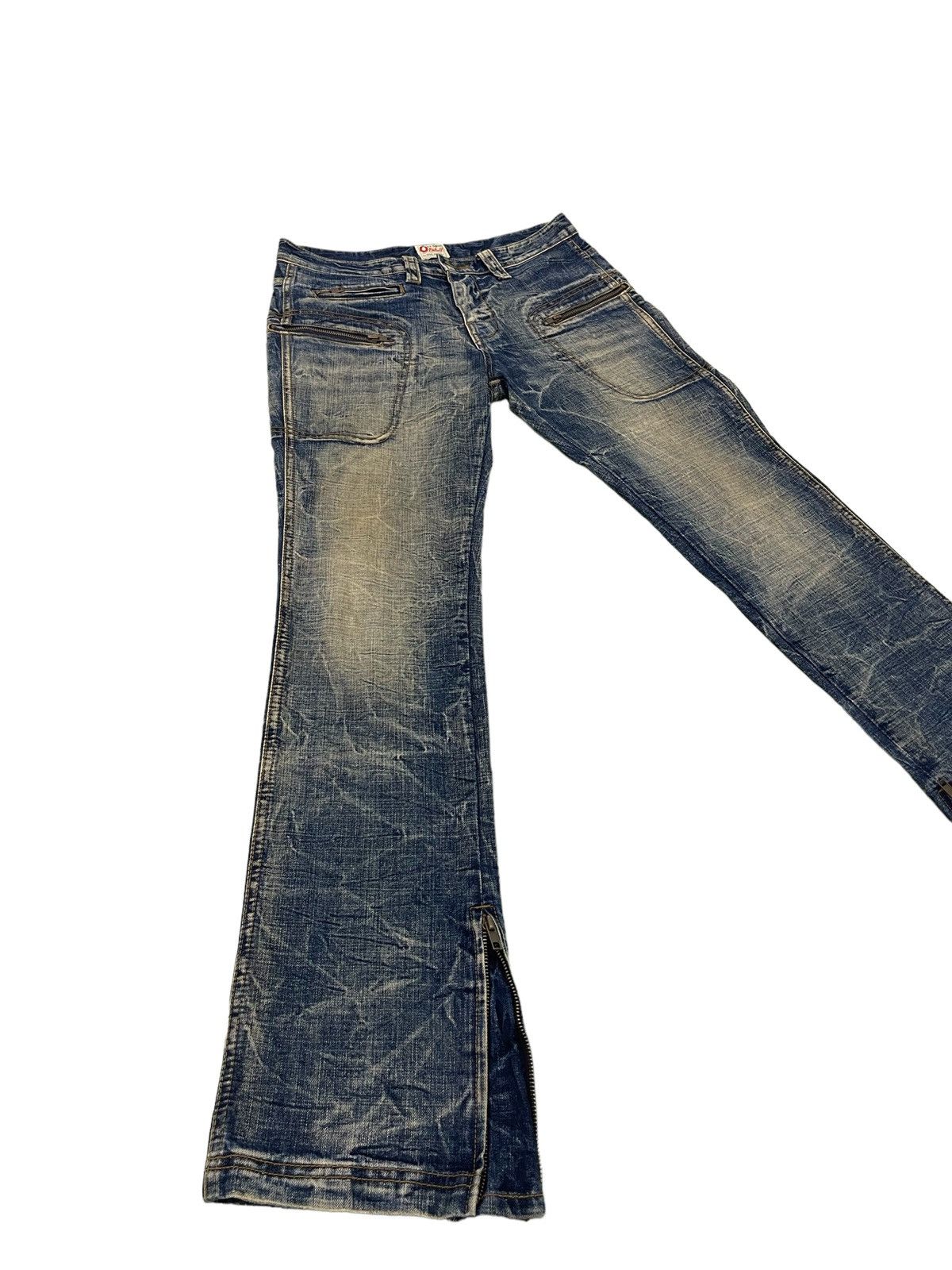 Flare Jeans Pinball Acid Wash Low Rise Boot Cut Denim 2🟦9