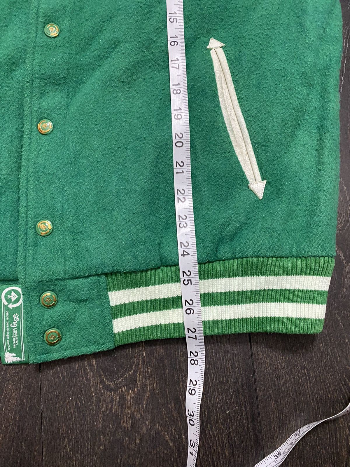 LRG Y2K LRG Button Up Letterman Varsity Leather Jacket Size US L / EU 52-54 / 3 - 17 Thumbnail