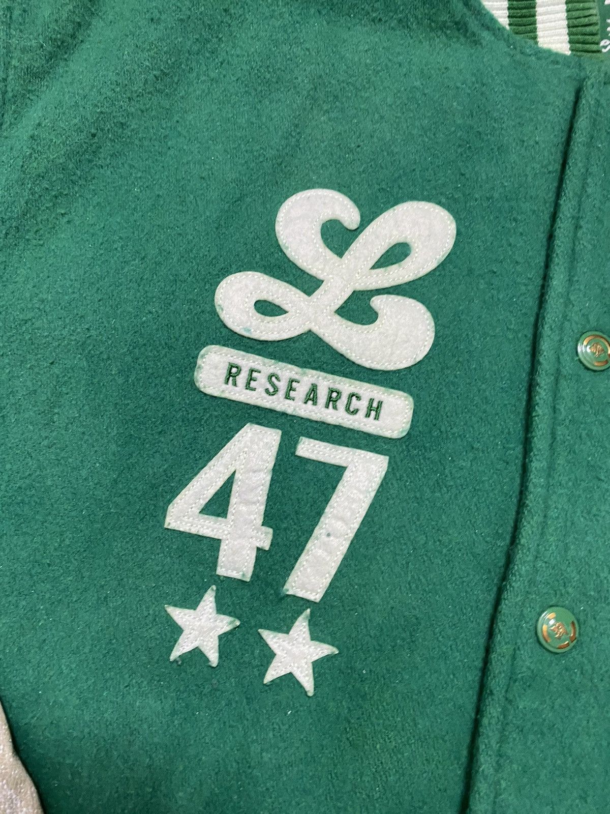 LRG Y2K LRG Button Up Letterman Varsity Leather Jacket Size US L / EU 52-54 / 3 - 10 Thumbnail