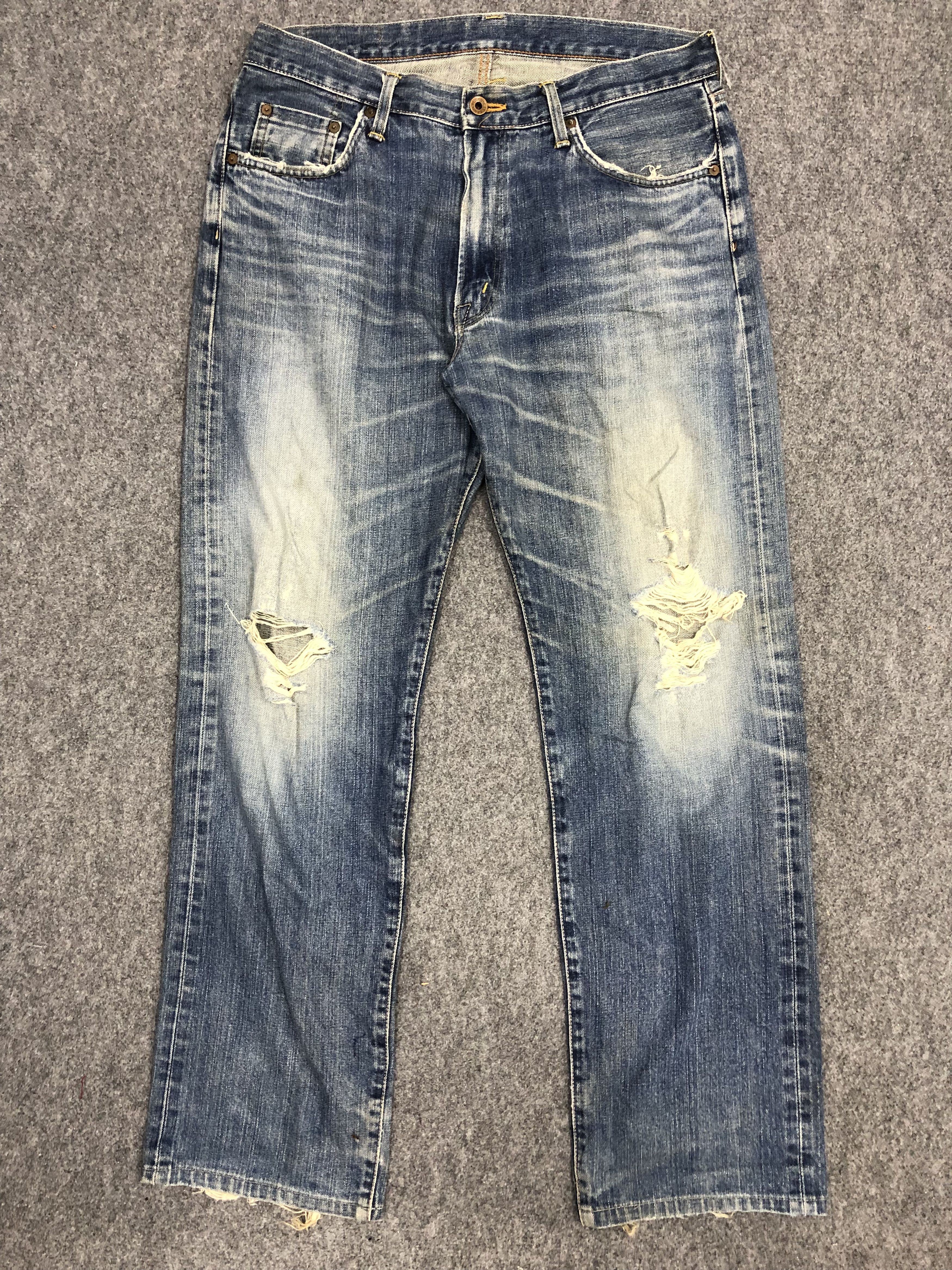 Edwin × Vintage Vintage Distressed Edwin Faded Blue Jeans Size US 35 - 1 Thumbnail