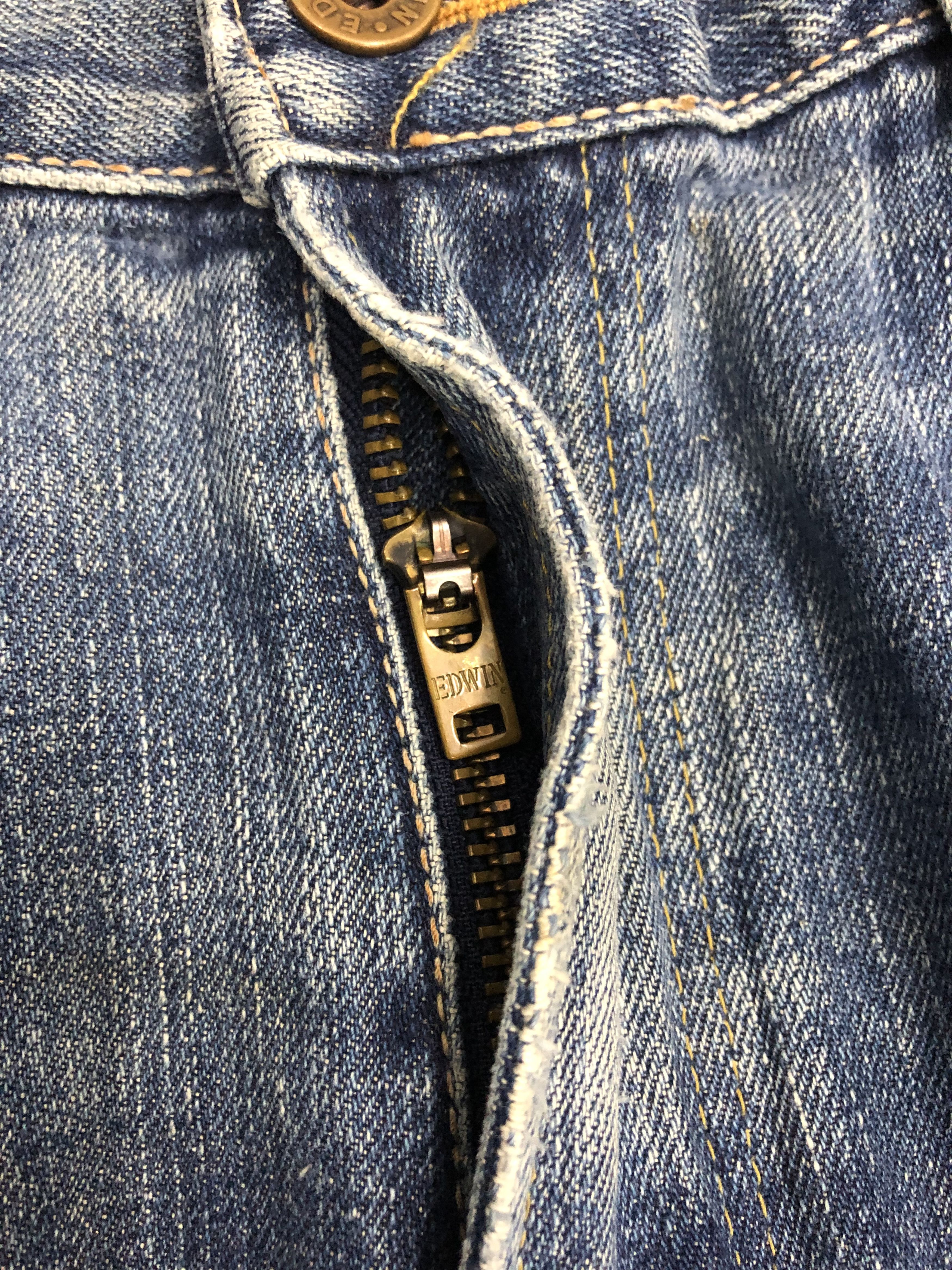 Edwin × Vintage Vintage Distressed Edwin Faded Blue Jeans Size US 35 - 9 Thumbnail