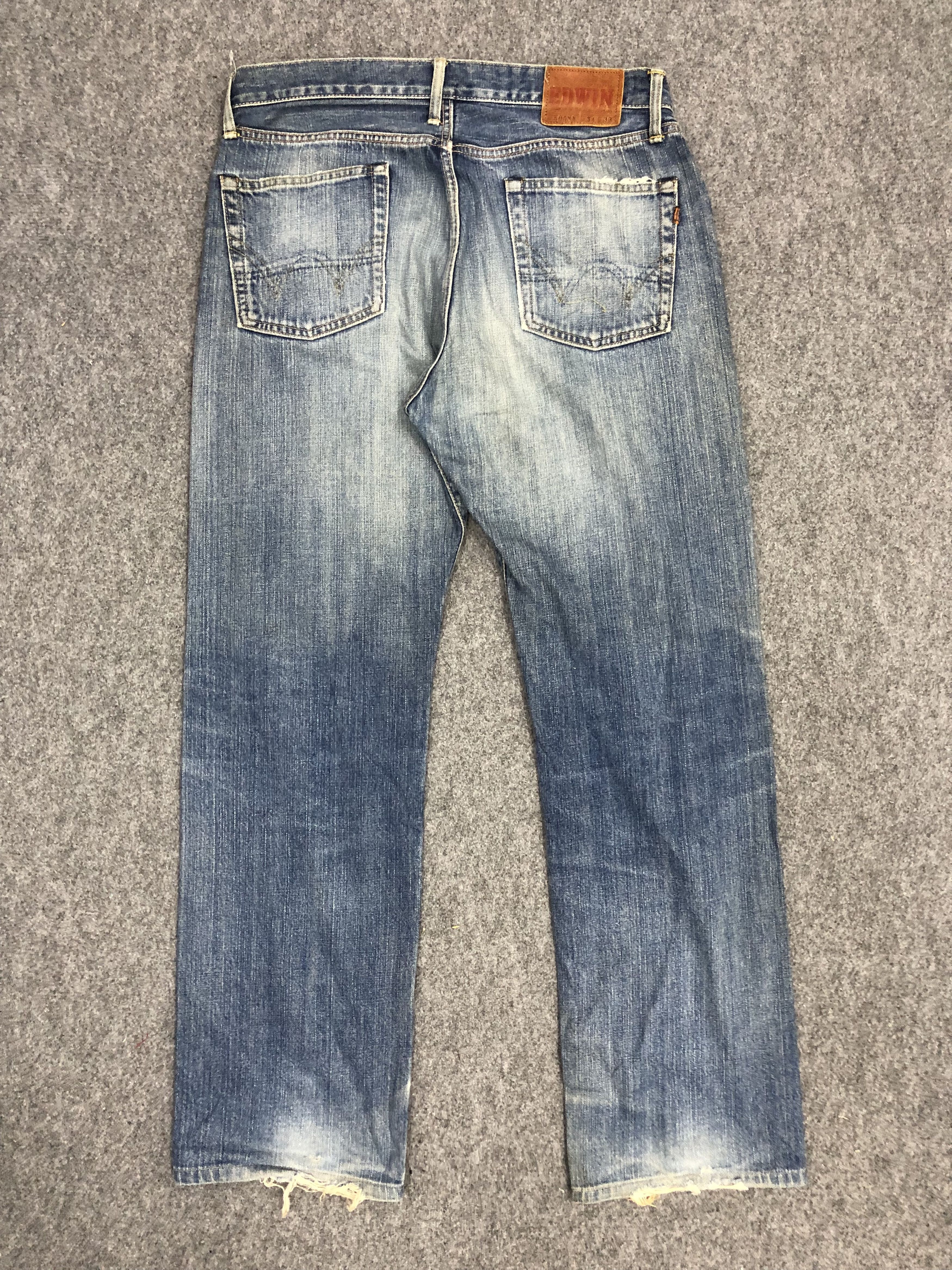 Edwin × Vintage Vintage Distressed Edwin Faded Blue Jeans Size US 35 - 3 Thumbnail