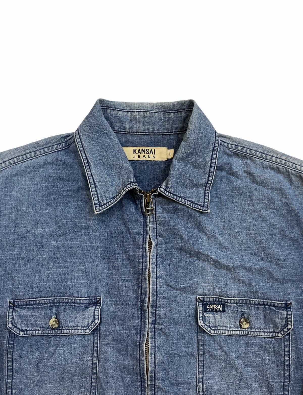 Japanese Brand × Kansai Yamamoto KANSAI YAMAMOTO DENIM WORKER ZIPPER JACKET Size US L / EU 52-54 / 3 - 4 Thumbnail