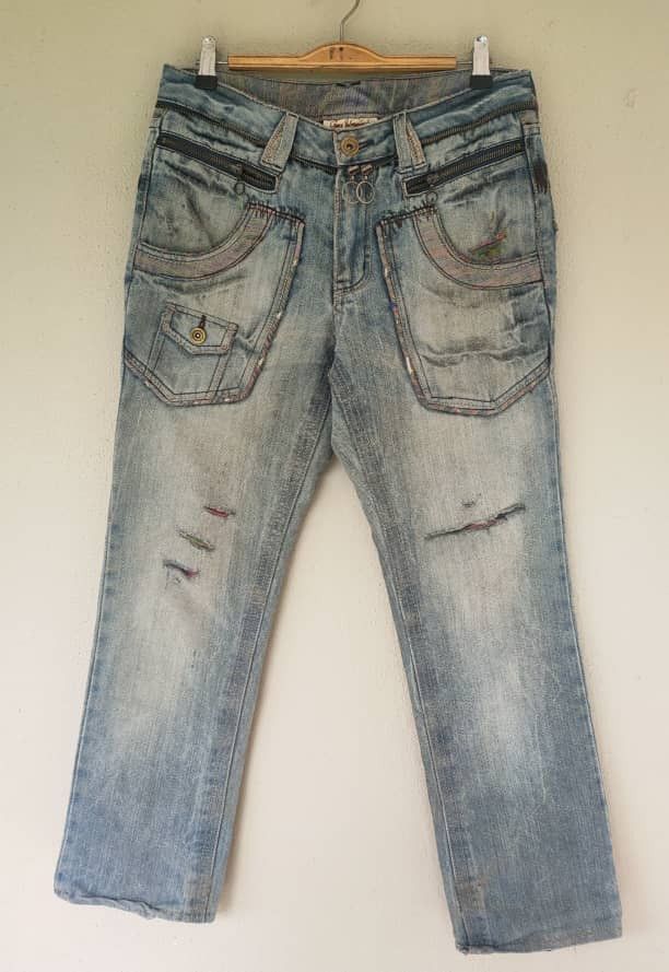 Japanese Brand Distressed denim Size US 34 / EU 50 - 1 Thumbnail