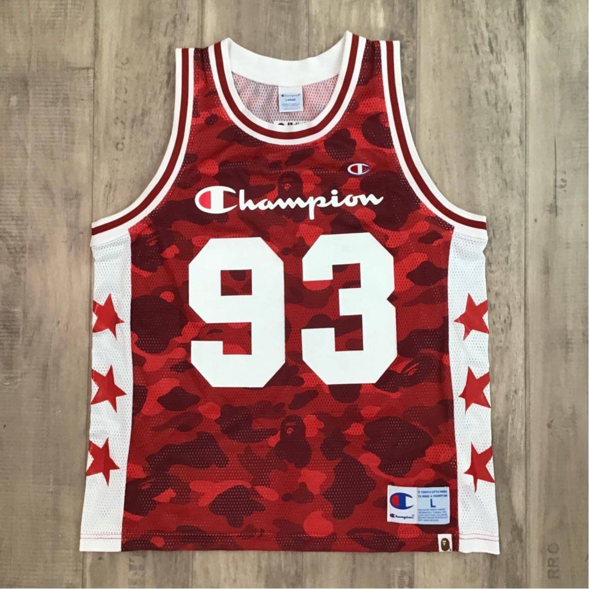 Bape BAPE × champion Red camo basketball tank top | Grailed