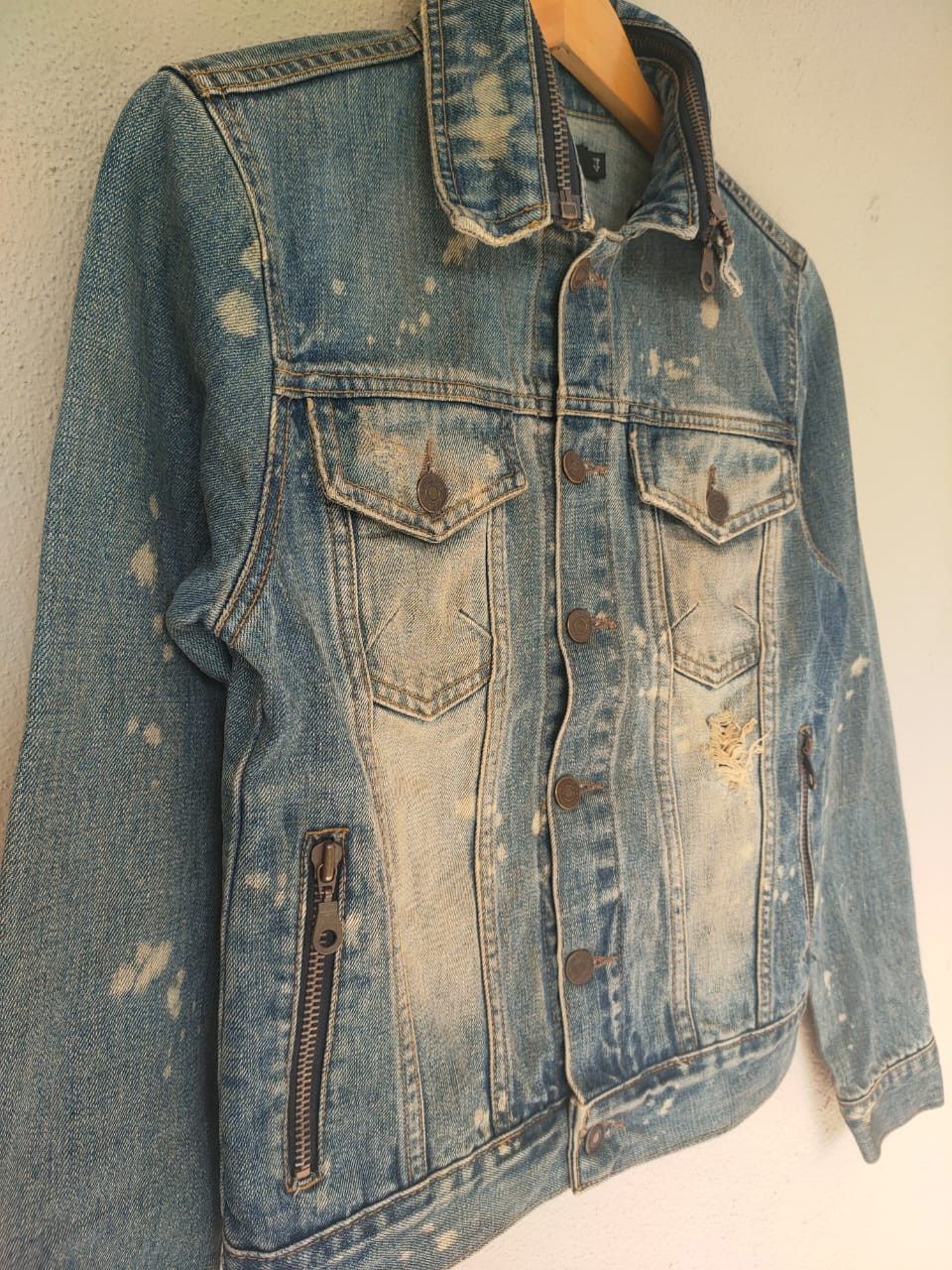 Beauty Beast Fuga Distressed Denim Jacket Size XS / US 0-2 / IT 36-38 - 3 Thumbnail
