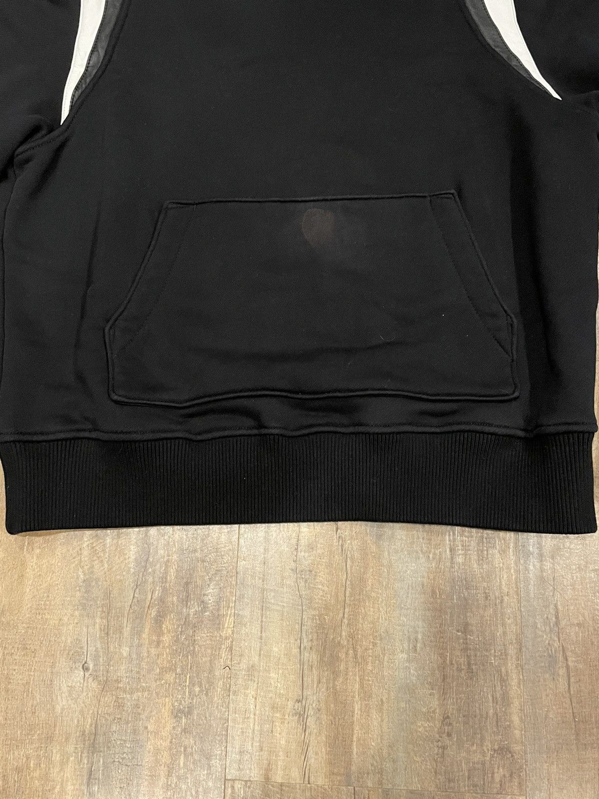 Amiri NEW Amiri Varsity Leather-Accented Pullover Black Hoodie Size US M / EU 48-50 / 2 - 10 Thumbnail