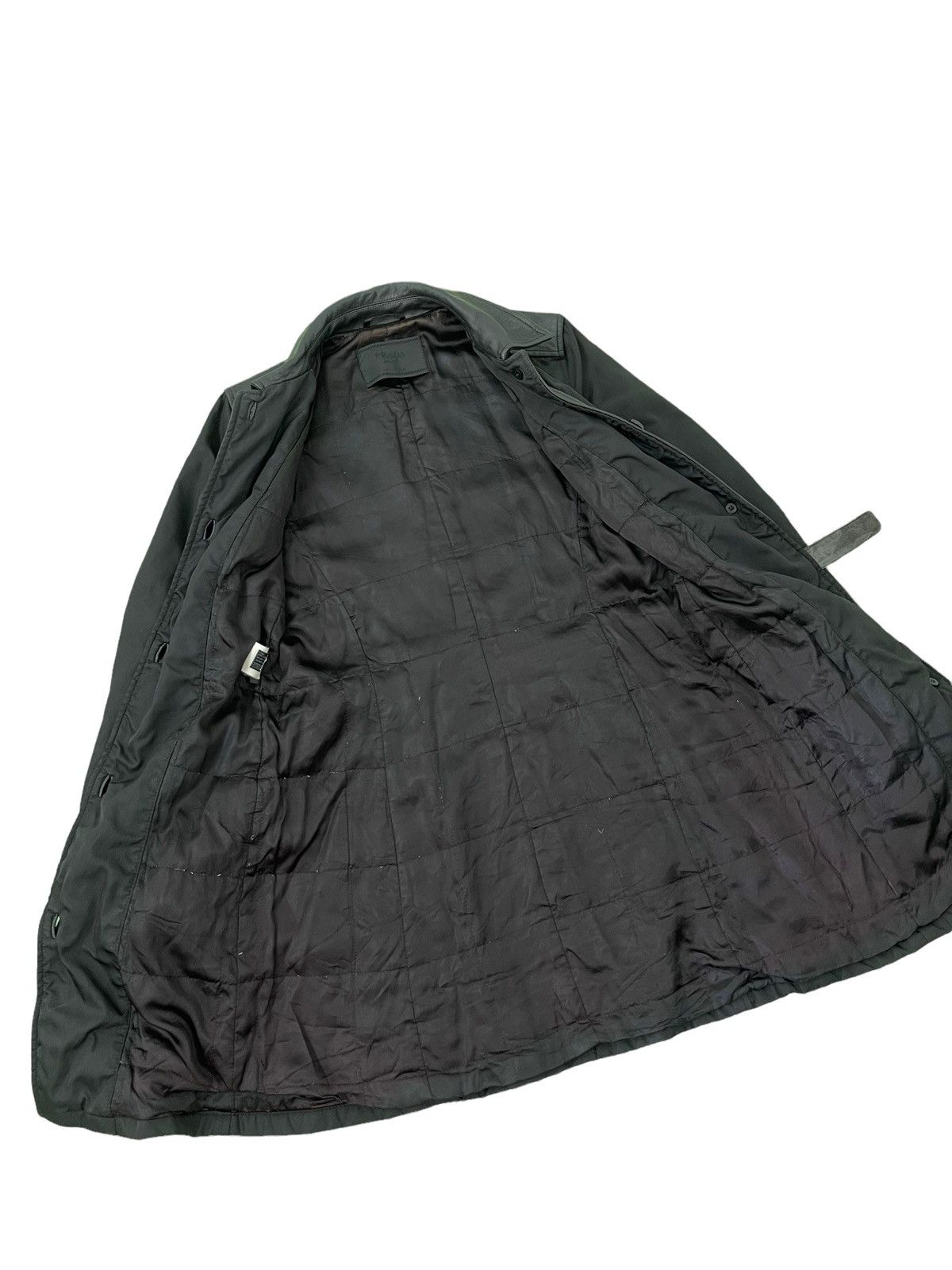 Prada Vtg Prada Vella Nylon Hybrid Leather Trench Coat 3🟩 Size M / US 6-8 / IT 42-44 - 6 Thumbnail
