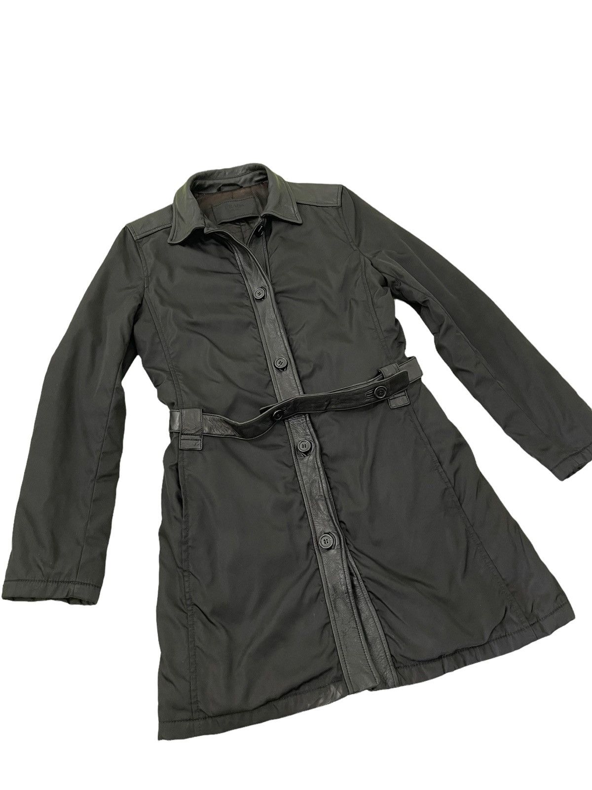 Prada Vtg Prada Vella Nylon Hybrid Leather Trench Coat 3🟩 Size M / US 6-8 / IT 42-44 - 4 Thumbnail