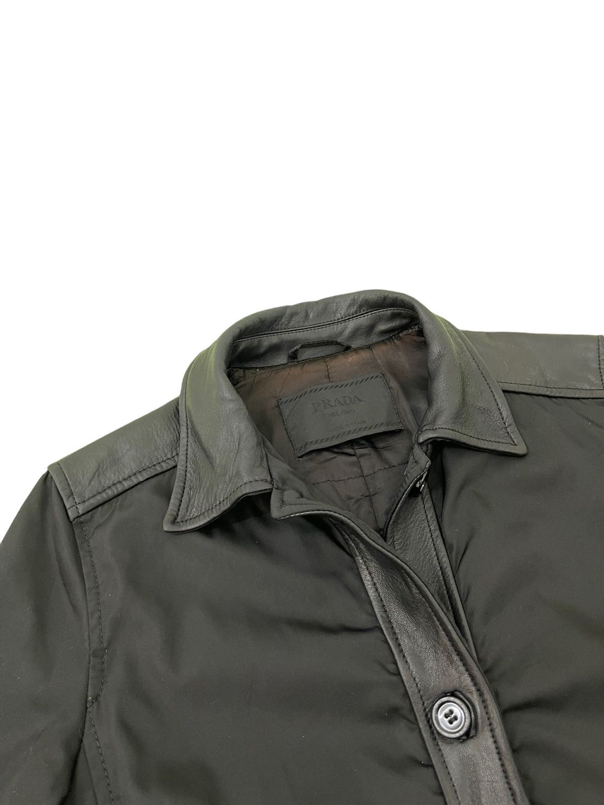 Prada Vtg Prada Vella Nylon Hybrid Leather Trench Coat 3🟩 Size M / US 6-8 / IT 42-44 - 5 Thumbnail