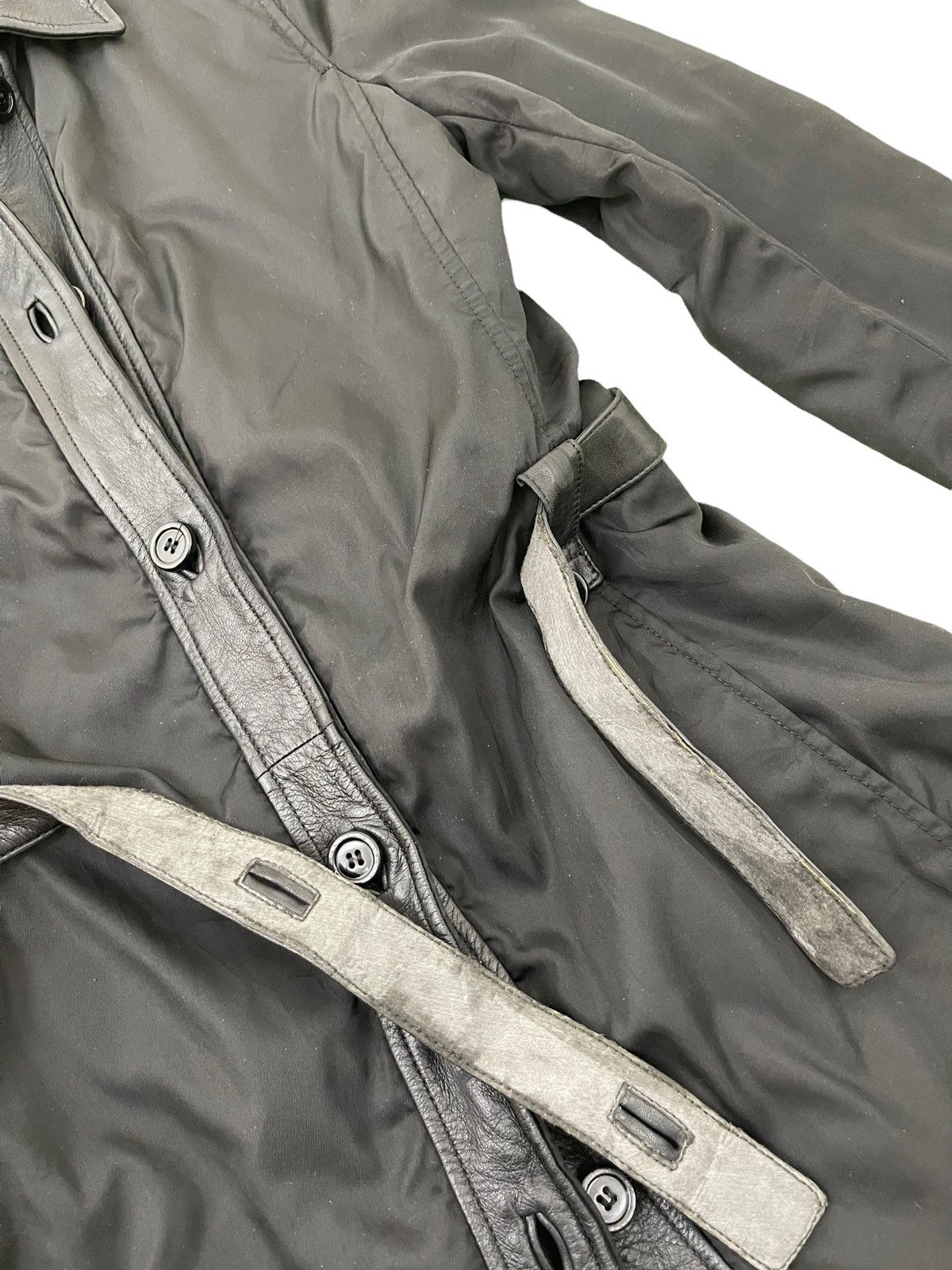 Prada Vtg Prada Vella Nylon Hybrid Leather Trench Coat 3🟩 Size M / US 6-8 / IT 42-44 - 7 Thumbnail