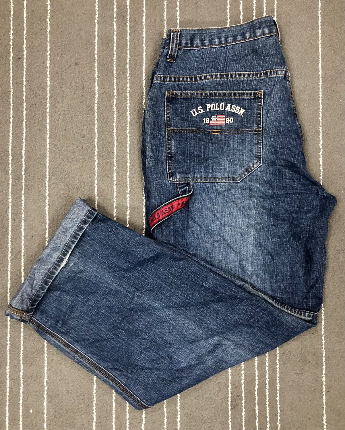U.S. Polo Assn. × Vintage U.S Polo Assn Embroidery Logo Distress Denim Jeans Size US 36 / EU 52 - 19 Thumbnail
