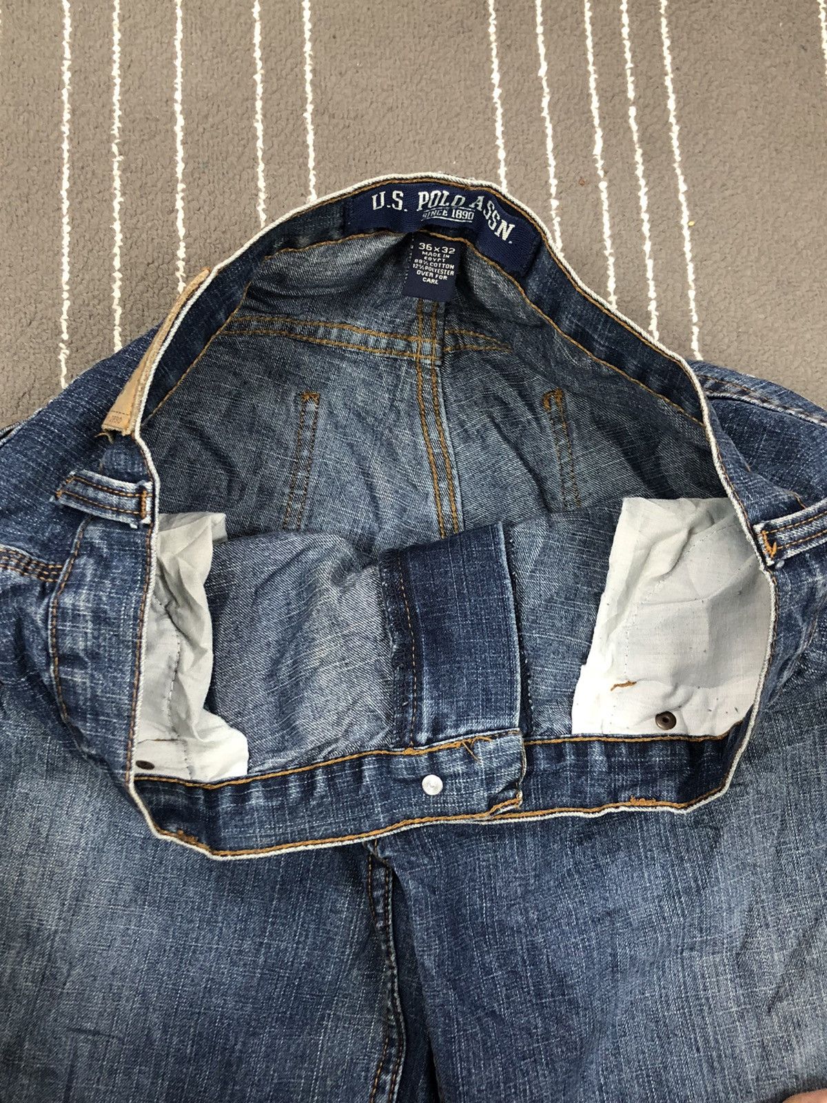 U.S. Polo Assn. × Vintage U.S Polo Assn Embroidery Logo Distress Denim Jeans Size US 36 / EU 52 - 10 Thumbnail