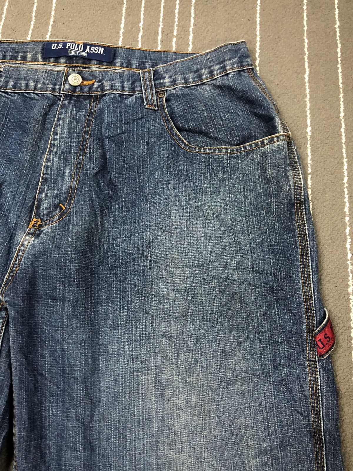 U.S. Polo Assn. × Vintage U.S Polo Assn Embroidery Logo Distress Denim Jeans Size US 36 / EU 52 - 2 Thumbnail