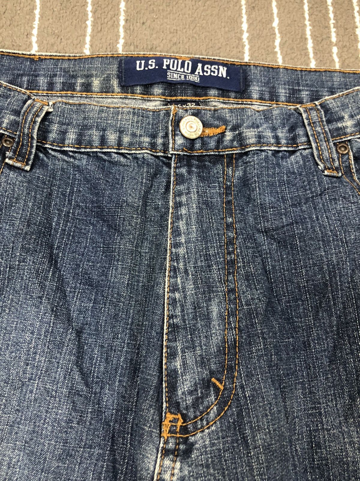 U.S. Polo Assn. × Vintage U.S Polo Assn Embroidery Logo Distress Denim Jeans Size US 36 / EU 52 - 4 Thumbnail
