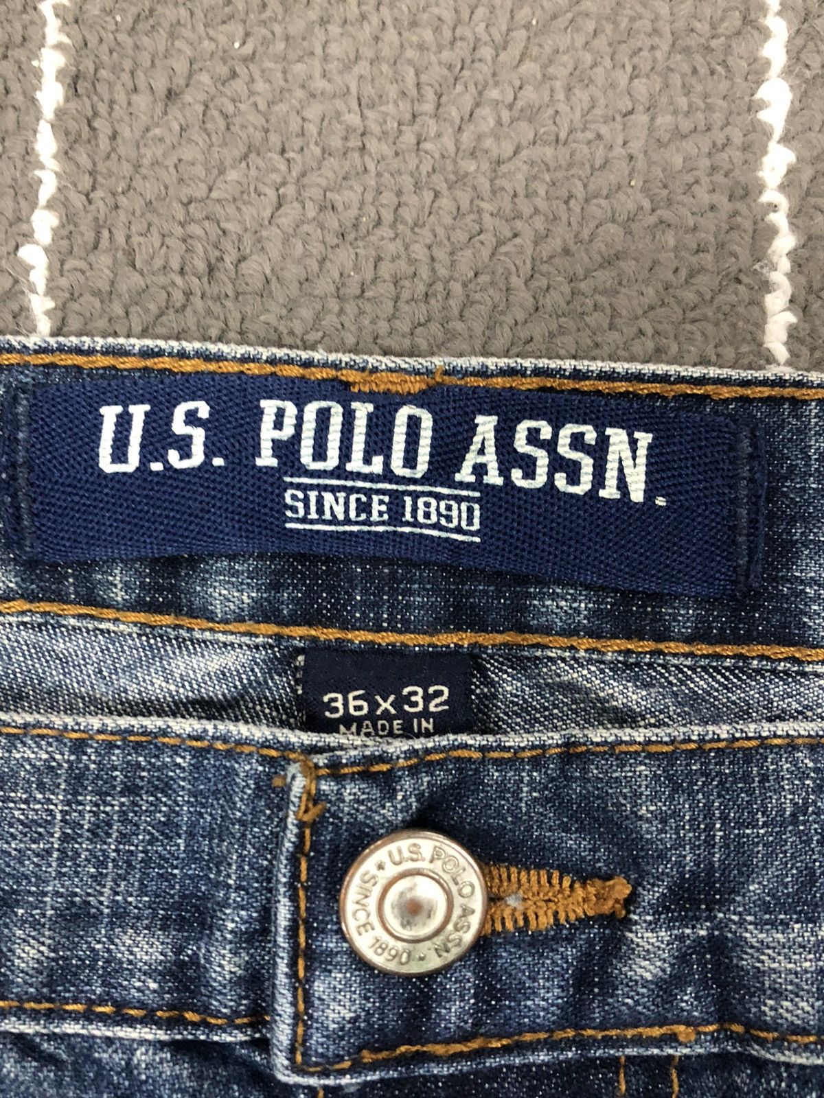 U.S. Polo Assn. × Vintage U.S Polo Assn Embroidery Logo Distress Denim Jeans Size US 36 / EU 52 - 6 Thumbnail
