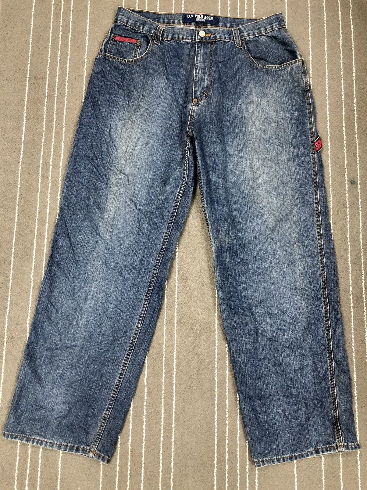 U.S. Polo Assn. × Vintage U.S Polo Assn Embroidery Logo Distress Denim Jeans Size US 36 / EU 52 - 1 Thumbnail