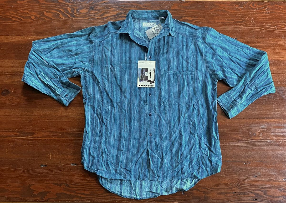 Levi's Vintage NWT ‘90 Levi’s Striped Long Sleeve Button Up Size US M / EU 48-50 / 2 - 2 Thumbnail