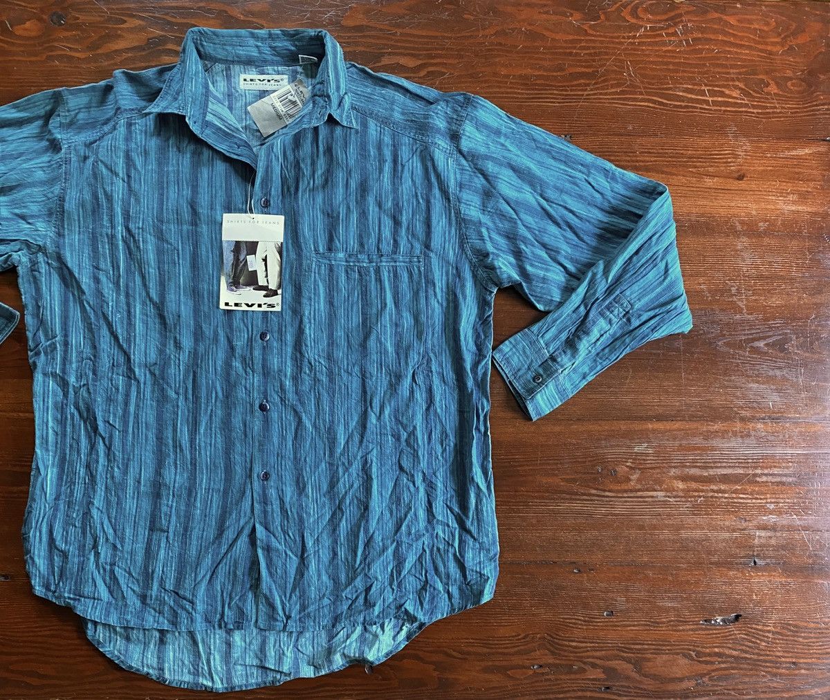Levi's Vintage NWT ‘90 Levi’s Striped Long Sleeve Button Up Size US M / EU 48-50 / 2 - 1 Thumbnail