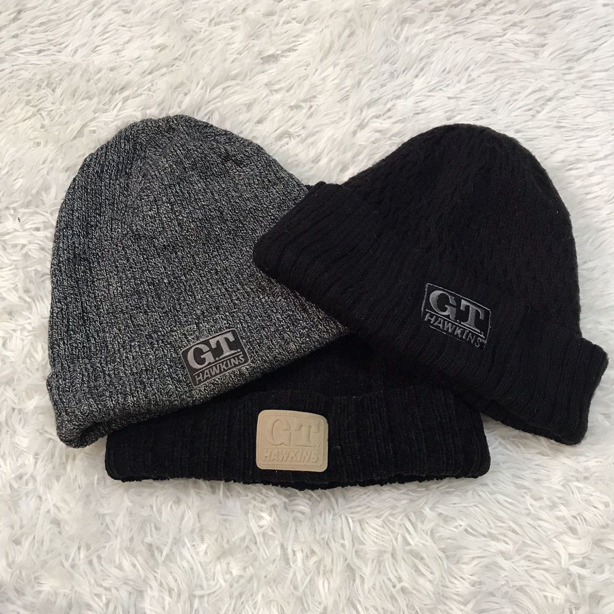 image of Vintage 3 Pieces Gt Hawkins Beanie Snow Cap Hat, Men's