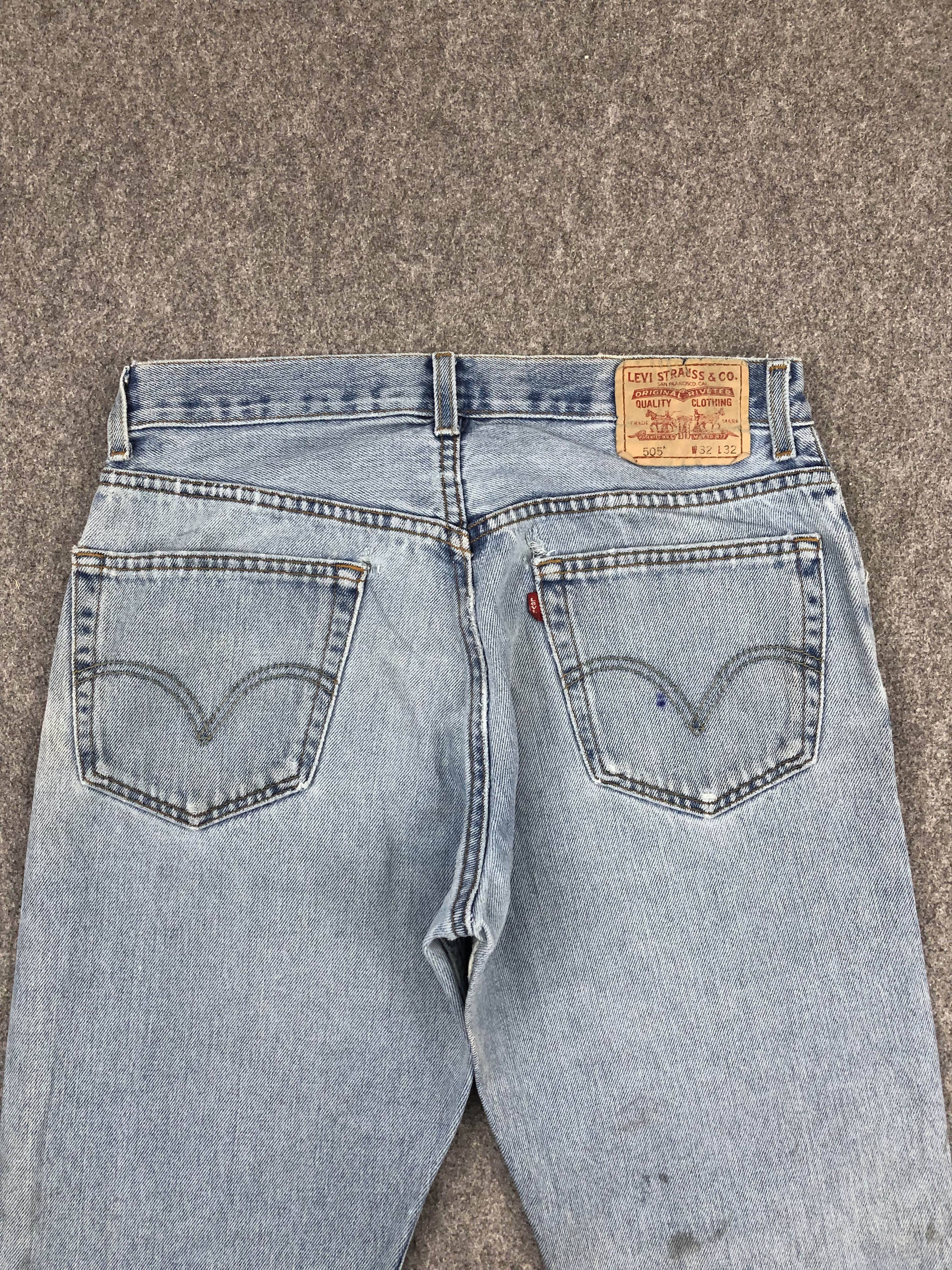 Levi's × Vintage Vintage Levis 505 Faded Blue Jeans Size US 31 - 4 Thumbnail