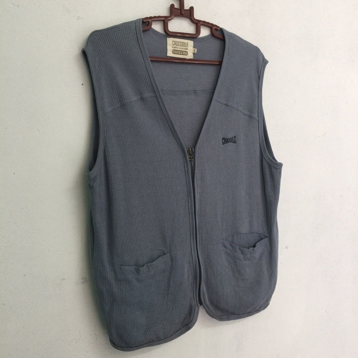 Vintage Crocodile 🐊 💯 cotton ecological wear vest Size US L / EU 52-54 / 3 - 3 Thumbnail
