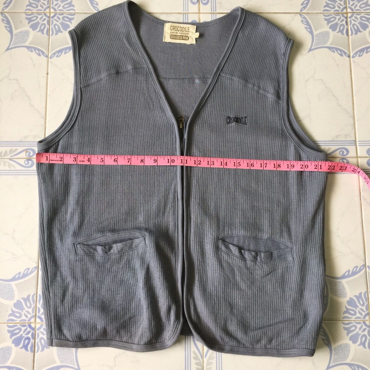 Vintage Crocodile 🐊 💯 cotton ecological wear vest Size US L / EU 52-54 / 3 - 9 Thumbnail