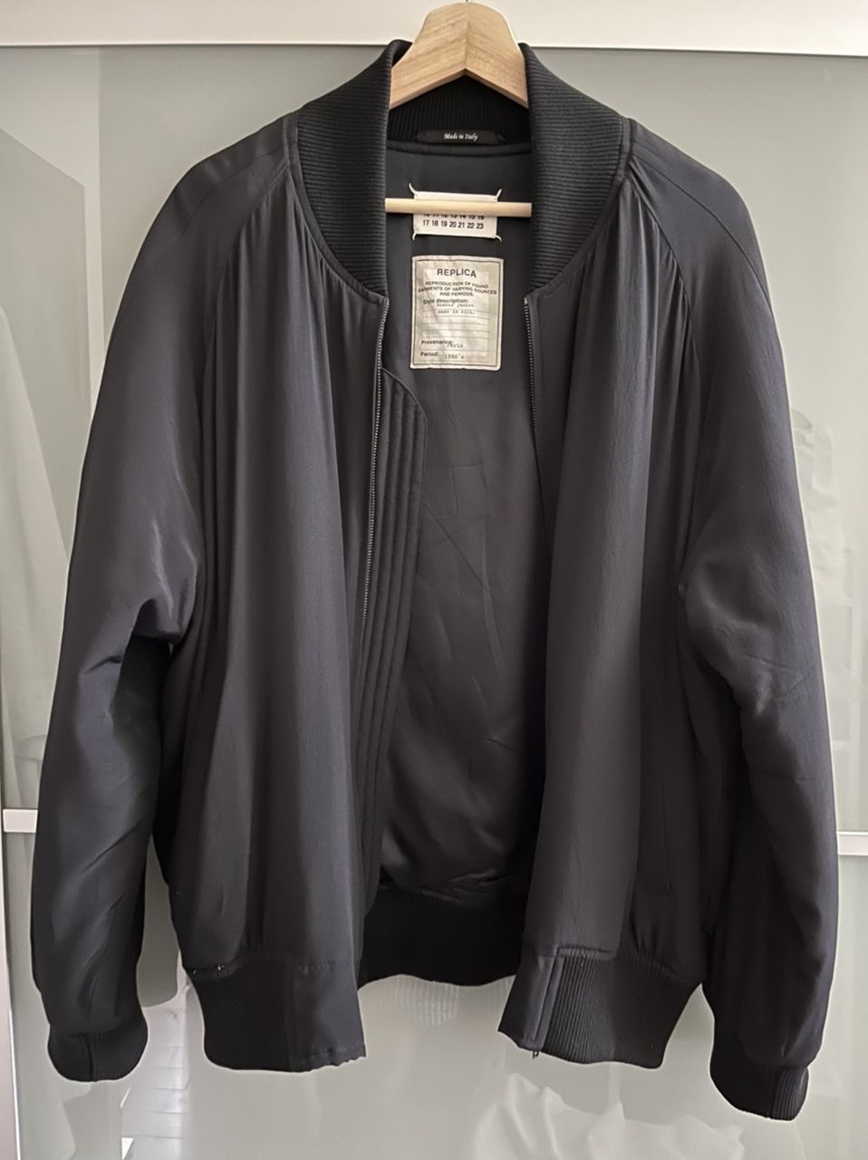 image of Maison Margiela Martin Margiela Line 4 13Ss Replica Silk Bomber in Black, Men's (Size Medium)